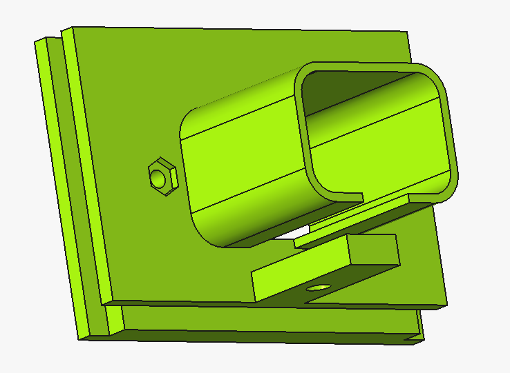 Halterung Kaltgerätebuchse mit Berührungsschutz wegen 230 V-Spannung